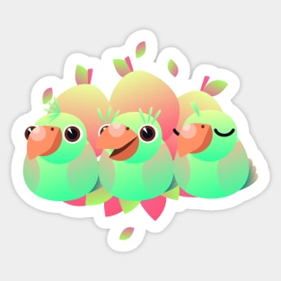 Green Mango parrot family Sticker